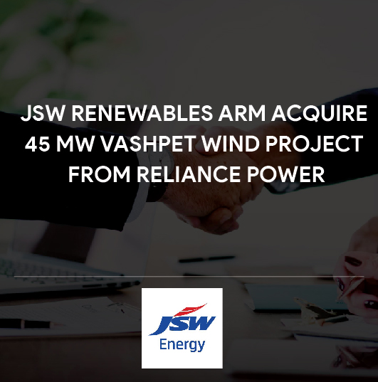 SW Renewables arm acquire 45 MW Vashpet wind project from Rel