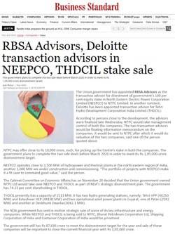 RBSA Advisors - equity stake in NEEPCO to NTPC min