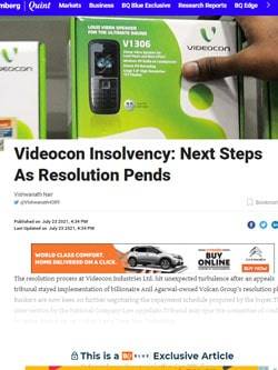 RBSA Advisors - videocon insolvency next steps min
